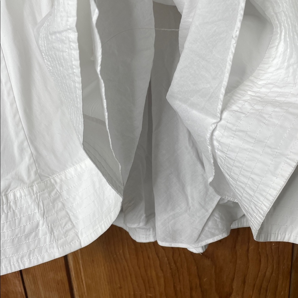 Veronica Beard Torres corset-waist white cotton long sleeve dress - Picture 8 of 11